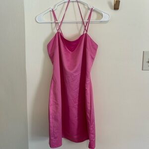 strappy pink slip dress